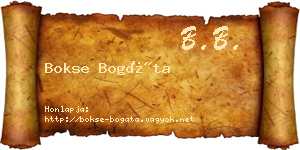 Bokse Bogáta névjegykártya